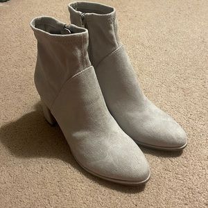 Grey Suede Marc Fisher heeled booties